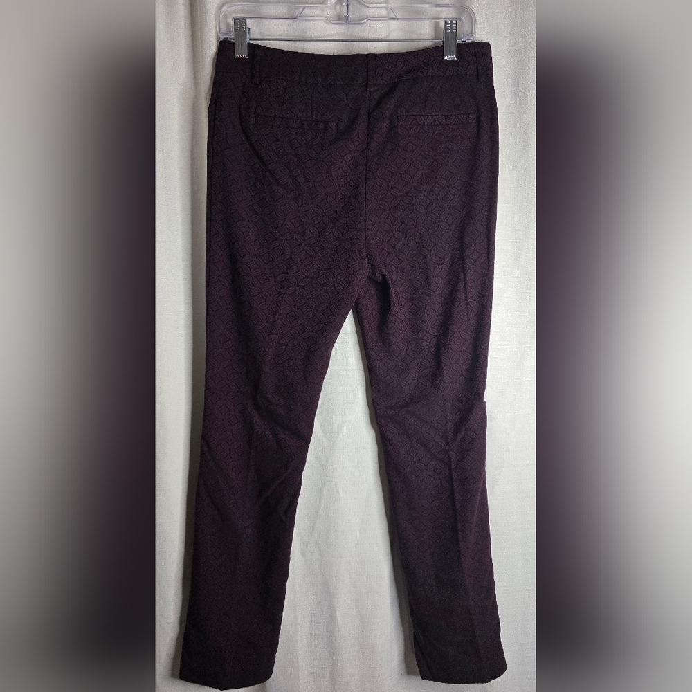 Mario Serrani Women's Dark Maroon And Black Straight Leg Pants Size 6 Work - Picture 6 of 10